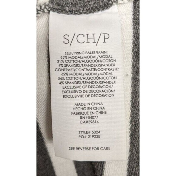 Cabi Women's Windward Striped Hooded Sweatshirt Top Gray/White # 5324 Size Small - Picture 9 of 9